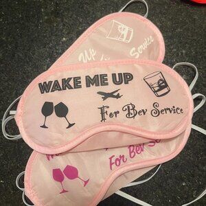 First Class Sleeping Mask (Pink w/ Blk Font)